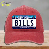 Bills New York State Novelty License Plate Hat Unconstructed Cotton / Red