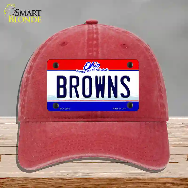 Browns Ohio State Novelty License Plate Hat Unconstructed Cotton / Red