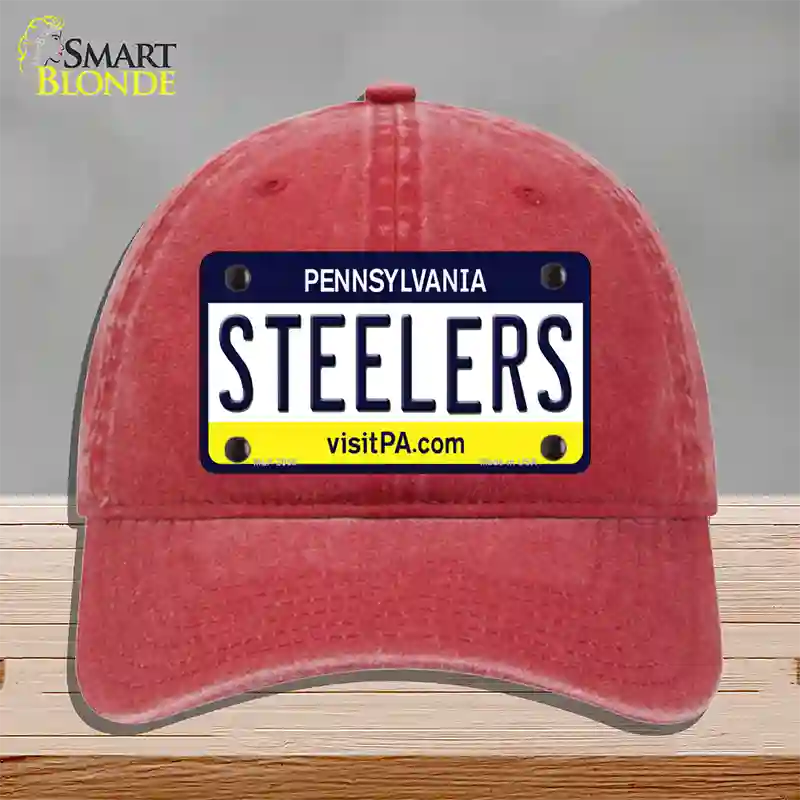 Steelers Pennsylvania State Novelty License Plate Hat Unconstructed Cotton / Red