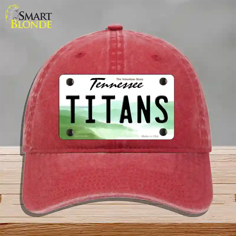 Titans Tennessee State Novelty License Plate Hat Unconstructed Cotton / Red