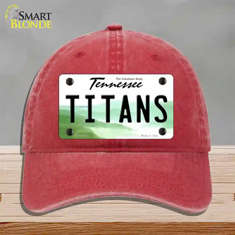 Titans Tennessee State Novelty License Plate Hat Unconstructed Cotton / Red