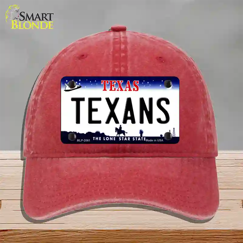 Texans Texas State Novelty License Plate Hat Unconstructed Cotton / Red