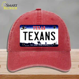 Texans Texas State Novelty License Plate Hat Unconstructed Cotton / Red