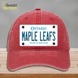 Maple Leafs Ontario Canada Province Novelty License Plate Hat Unconstructed Cotton / Red