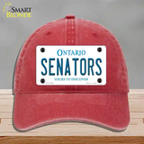 Senators Ontario Canada Province Novelty License Plate Hat Unconstructed Cotton / Red