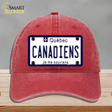 Canadiens Quebec Canada Province Novelty License Plate Hat Unconstructed Cotton / Red