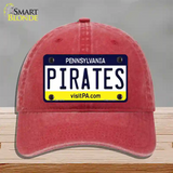 Pirates Pennsylvania State Novelty License Plate Hat Unconstructed Cotton / Red