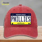 Phillies Pennsylvania State Novelty License Plate Hat Unconstructed Cotton / Red