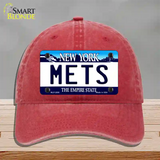 Mets New York State Novelty License Plate Hat Unconstructed Cotton / Red