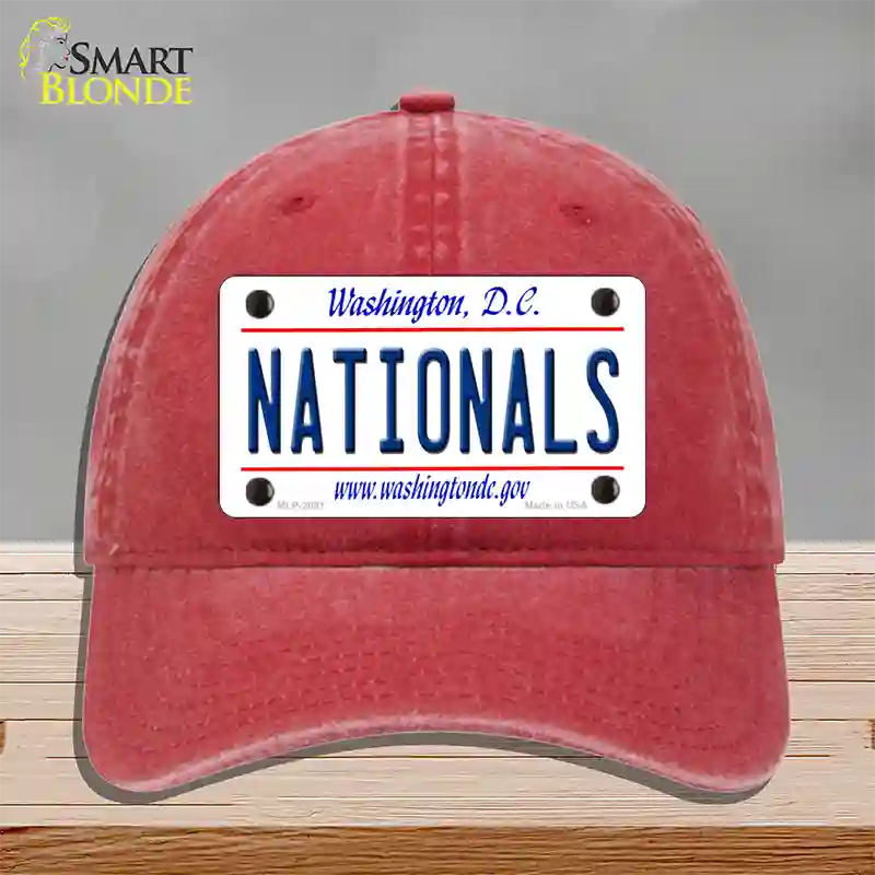 Nationals Washington DC State Novelty License Plate Hat Unconstructed Cotton / Red