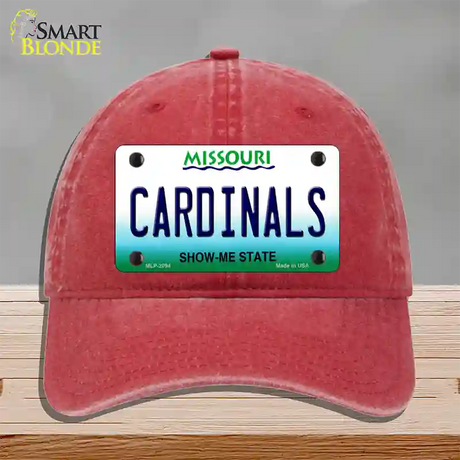 Cardinals Missouri State Novelty License Plate Hat Unconstructed Cotton / Red