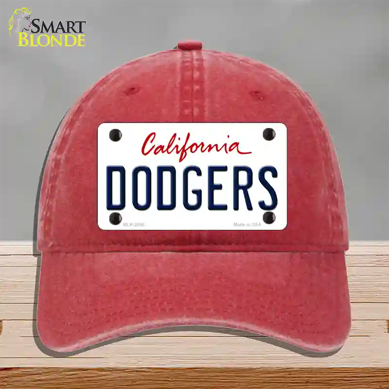 Dodgers California State Novelty License Plate Hat Unconstructed Cotton / Red