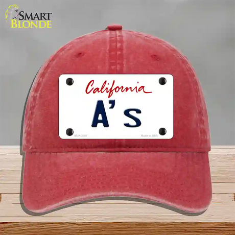 As California State Novelty License Plate Hat Unconstructed Cotton / Red