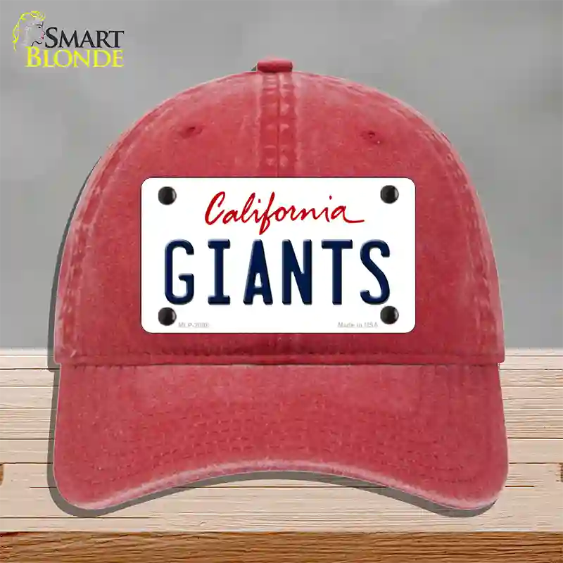 Giants California State Novelty License Plate Hat Unconstructed Cotton / Red