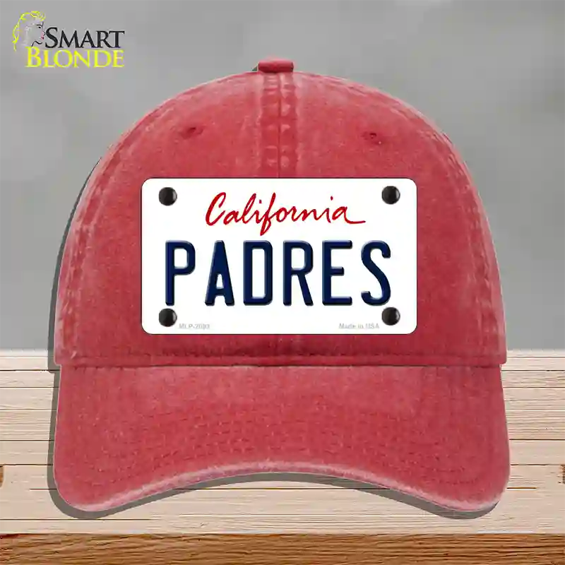 Padres California State Novelty License Plate Hat Unconstructed Cotton / Red