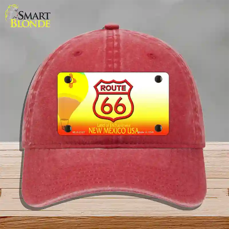 Route 66 Shield New Mexico Novelty License Plate Hat Unconstructed Cotton / Red