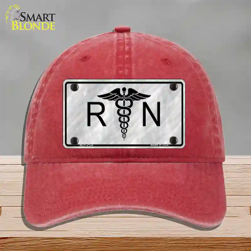 RN Novelty License Plate Hat Unconstructed Cotton / Red