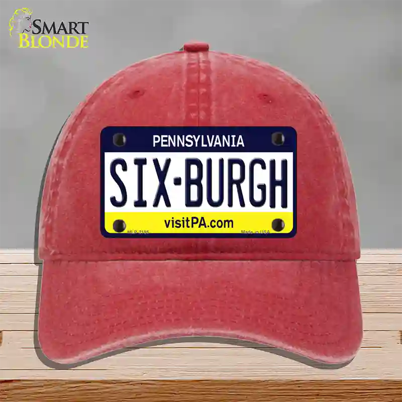 Sixburgh Pennsylvania Steelers Novelty License Plate Hat Unconstructed Cotton / Red