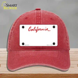 California State Blank Novelty License Plate Hat Unconstructed Cotton / Red