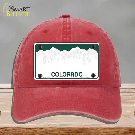 Colorado Green State Blank Novelty License Plate Hat Unconstructed Cotton / Red