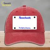 Massachusetts State Blank Novelty License Plate Hat Unconstructed Cotton / Red