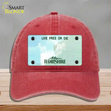 New Hampshire State Blank Novelty License Plate Hat Unconstructed Cotton / Red