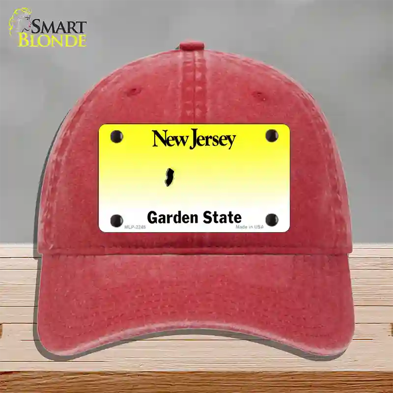 New Jersey State Blank Novelty License Plate Hat Unconstructed Cotton / Red