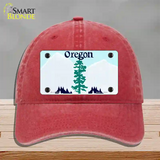 Oregon State Blank Novelty License Plate Hat Unconstructed Cotton / Red