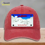 South Dakota State Blank Novelty License Plate Hat Unconstructed Cotton / Red