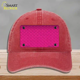 Diamond Pink Novelty License Plate Hat Unconstructed Cotton / Red