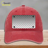 Diamond Silver Novelty License Plate Hat Unconstructed Cotton / Red