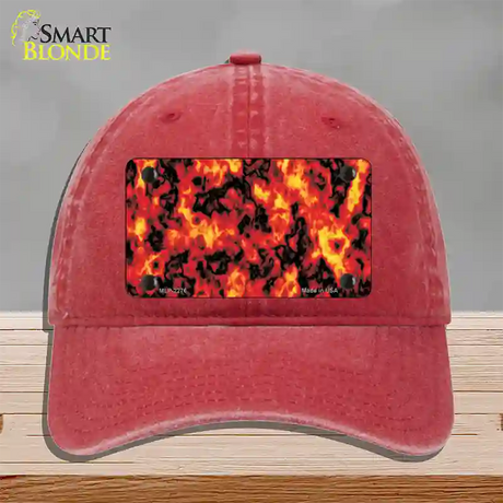 Fire Explosion Novelty License Plate Hat Unconstructed Cotton / Red