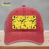 Yellow Camouflage Novelty License Plate Hat Unconstructed Cotton / Red