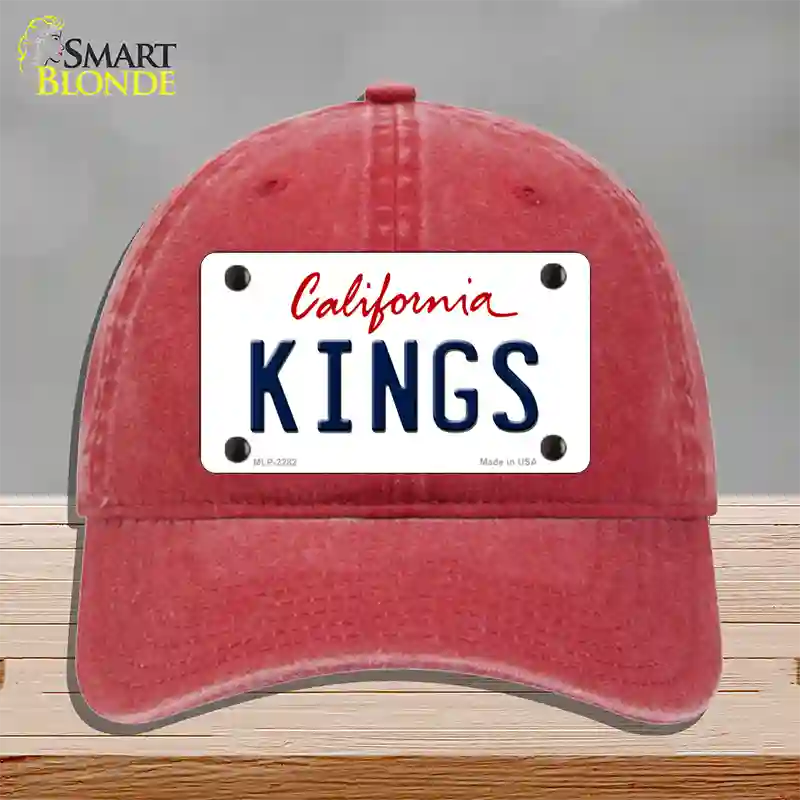 Kings California State Novelty License Plate Hat Unconstructed Cotton / Red