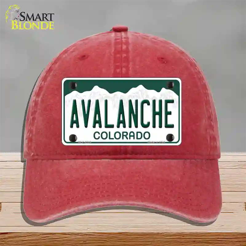 Avalanche Colorado State Novelty License Plate Hat Unconstructed Cotton / Red