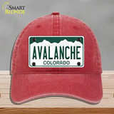 Avalanche Colorado State Novelty License Plate Hat Unconstructed Cotton / Red