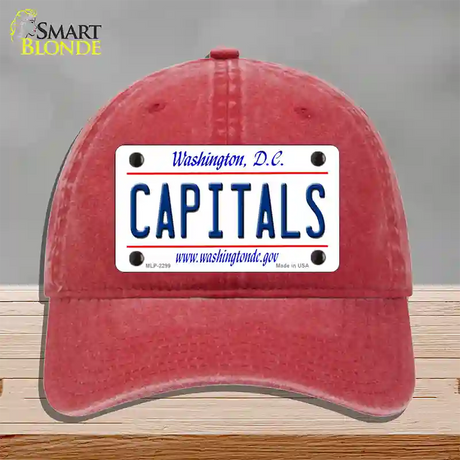 Capitals Washington DC State Novelty License Plate Hat Unconstructed Cotton / Red