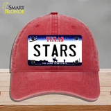 Stars Texas State Novelty License Plate Hat Unconstructed Cotton / Red