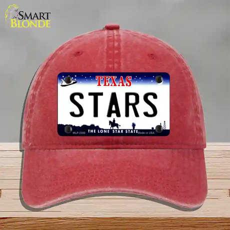 Stars Texas State Novelty License Plate Hat Unconstructed Cotton / Red