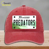 Predators Tennessee State Novelty License Plate Hat Unconstructed Cotton / Red