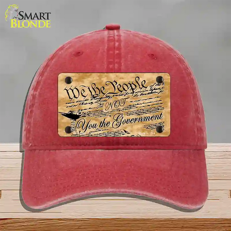 We The People Novelty License Plate Hat Unconstructed Cotton / Red