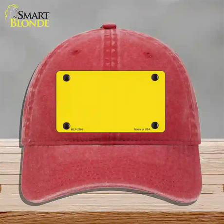 Yellow Solid Novelty License Plate Hat Unconstructed Cotton / Red