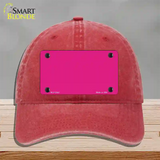 Pink Solid Novelty License Plate Hat Unconstructed Cotton / Red