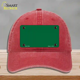 Green Solid Novelty License Plate Hat Unconstructed Cotton / Red