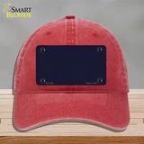 Navy Blue Solid Novelty License Plate Hat Unconstructed Cotton / Red