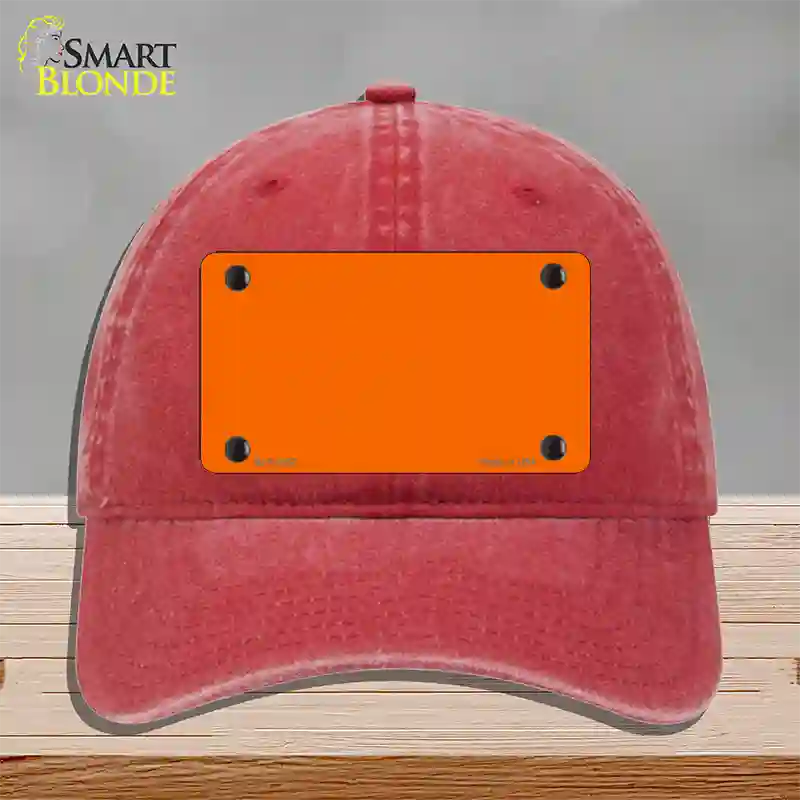 Orange Solid Novelty License Plate Hat Unconstructed Cotton / Red