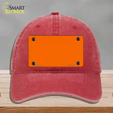 Orange Solid Novelty License Plate Hat Unconstructed Cotton / Red