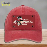 Smokin Joker Top Hat Skull Offset Novelty License Plate Hat Unconstructed Cotton / Red