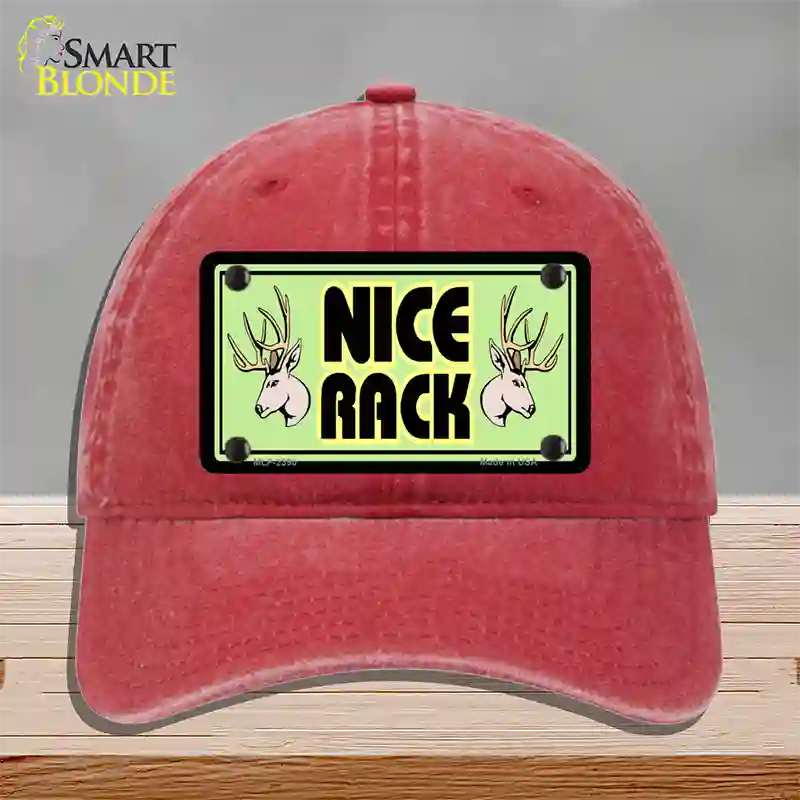 Nice Rack Novelty License Plate Hat Unconstructed Cotton / Red