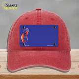 Kokopeli Offset Novelty License Plate Hat Unconstructed Cotton / Red